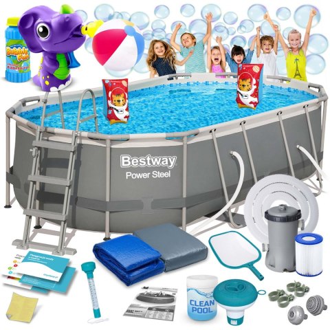 Basen ogrodowy stelażowy 427 x 250 x 100 cm 18w1 Bestway 56620