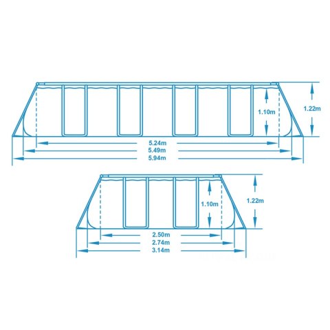 Basen ogrodowy stelażowy 549 x 274 x 122 cm 12w1 Bestway 56710