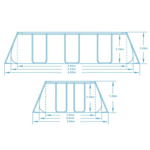 Basen stelażowy ogrodowy 412 x 201 x 122 cm 11w1 Bestway 56456N