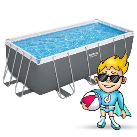 Basen ogrodowy stelażowy 412x201x122 cm 17w1 Bestway 56457N