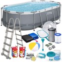 Basen ogrodowy stelażowy 427 x 250 x 100 cm 18w1 Bestway 56620