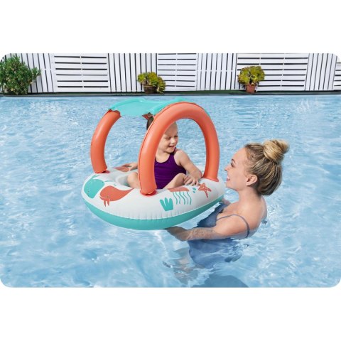 Dmuchany ponton dla dzieci pontonik z daszkiem do pływania Bestway