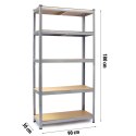 Regał metalowy 180x90x30 cm Humberg 4843 ocynk MDF 875 kg