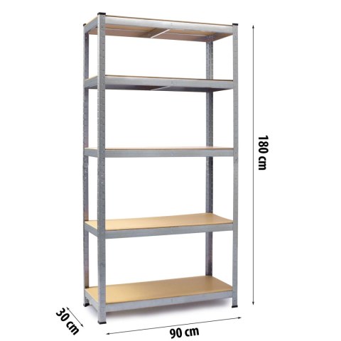 Regał metalowy 180x90x30 cm Humberg 4843 ocynk MDF 875 kg Regał metalowy 180x90x30 cm Humberg 4843 ocynk MDF 875 kg