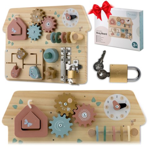 Drewniana tablica sensoryczna Nukido NK-859 Montessori edukacyjna Drewniana tablica sensoryczna Nukido NK-859 Montessori edukacyjna