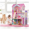 Domek dla lalek XXL Ricokids 3 piętra + mebelki winda LED