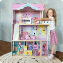Domek dla lalek XXL Ricokids 3 piętra + mebelki winda LED