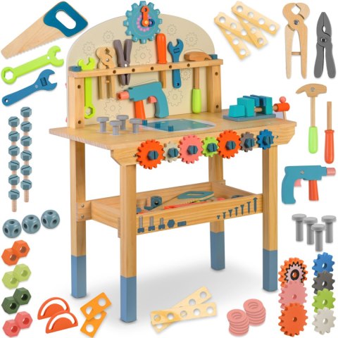 Drewniany warsztat Ricokids RK-876 z narzędziami Montessori 3+ Drewniany warsztat Ricokids RK-876 z narzędziami Montessori 3+