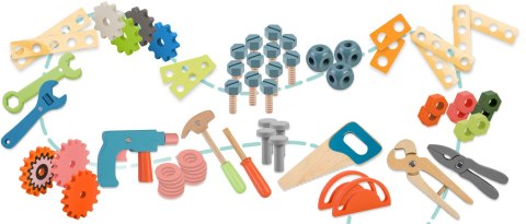 Drewniany warsztat Ricokids RK-876 z narzędziami Montessori 3+ Drewniany warsztat Ricokids RK-876 z narzędziami Montessori 3+