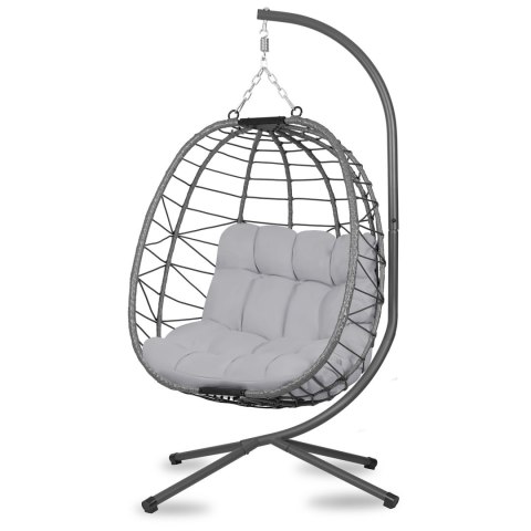 Fotel wiszący Tihuana Sofotel szary + poduszki ogrodowy technorattan