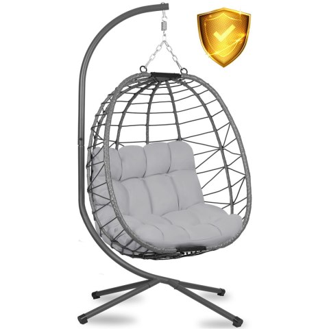 Fotel wiszący Tihuana Sofotel szary + poduszki ogrodowy technorattan