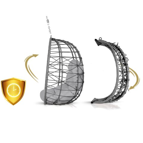 Fotel wiszący Tihuana Sofotel szary + poduszki ogrodowy technorattan