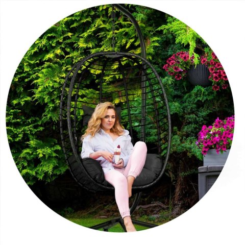 Fotel wiszący Toskana Sofotel czarny + poduszki ogrodowy technorattan