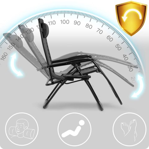 Leżak ogrodowy składany z poduszką Sofotel ChillWell zestaw 2 szt czarny