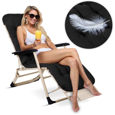 Leżak ogrodowy składany z poduszką Sofotel ChillWell zestaw 2 szt czarny