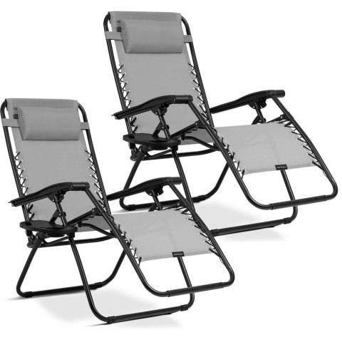 Leżak ogrodowy składany z poduszką Sofotel ChillWell zestaw 2 szt szary