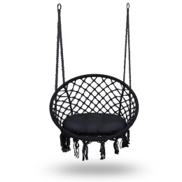 Fotel ogrodowy wiszący huśtawka BOHO czarny