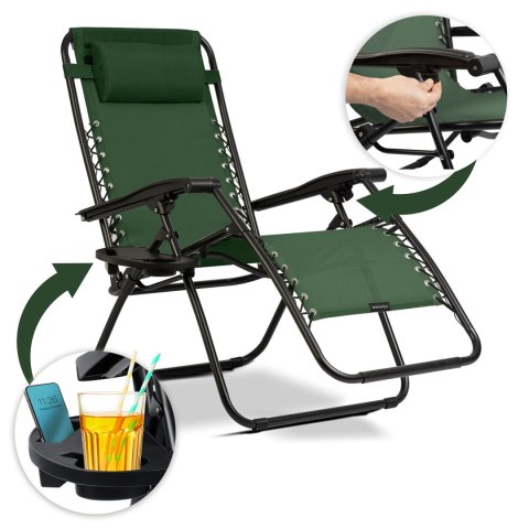 Leżak ogrodowy składany z poduszką Sofotel ChillWell zielony