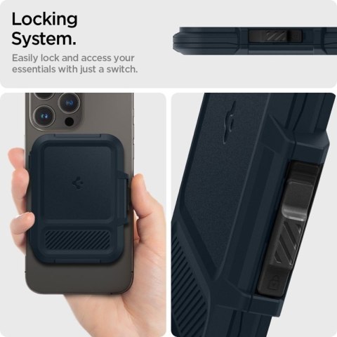 Spigen Lock Fit MagSafe - Portfel magnetyczny (Metal Slate) Spigen Lock Fit MagSafe - Portfel magnetyczny (Metal Slate)