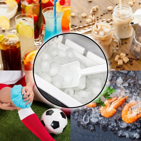 KOSTKARKA do Lodu ELDOM Domowa WYDAJNA Szybka MASZYNA DO KOSTEK 12KG LED