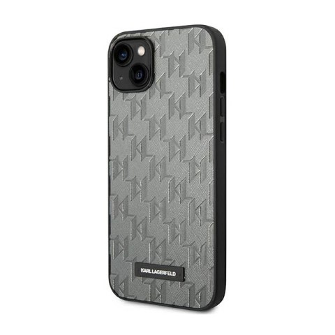 Karl Lagerfeld Saffiano Mono Metal Logo - Etui iPhone 14 (szary) Karl Lagerfeld Saffiano Mono Metal Logo - Etui iPhone 14 (szary)