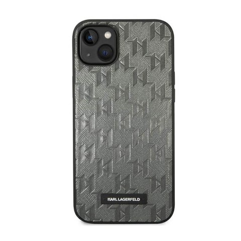 Karl Lagerfeld Saffiano Mono Metal Logo - Etui iPhone 14 (szary) Karl Lagerfeld Saffiano Mono Metal Logo - Etui iPhone 14 (szary)