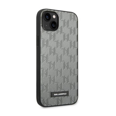 Karl Lagerfeld Saffiano Mono Metal Logo - Etui iPhone 14 (szary) Karl Lagerfeld Saffiano Mono Metal Logo - Etui iPhone 14 (szary)