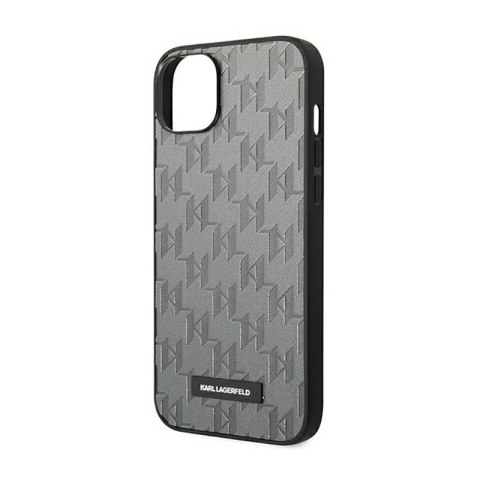 Karl Lagerfeld Saffiano Mono Metal Logo - Etui iPhone 14 (szary) Karl Lagerfeld Saffiano Mono Metal Logo - Etui iPhone 14 (szary)