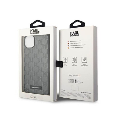 Karl Lagerfeld Saffiano Mono Metal Logo - Etui iPhone 14 (szary) Karl Lagerfeld Saffiano Mono Metal Logo - Etui iPhone 14 (szary)