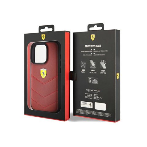 Ferrari Quilted Metal Logo - Etui iPhone 15 Pro (czerwony) Ferrari Quilted Metal Logo - Etui iPhone 15 Pro (czerwony)