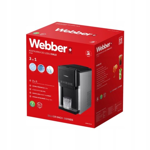 Kostkarka do lodu 3w1 Dystrybutor wody Kruszarka WEBBER 200W 20kg/24h 6 L Kostkarka do lodu 3w1 Dystrybutor wody Kruszarka WEBBER 200W 20kg/24h 6 L