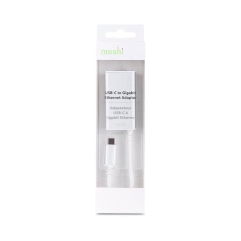 Moshi USB-C to Gigabit Ethernet Adapter - Aluminiowa przejściówka z USB-C na Gigabit Ethernet (srebrny) Moshi USB-C to Gigabit Ethernet Adapter - Aluminiowa przejściówka z USB-C na Gigabit Ethernet (srebrny)