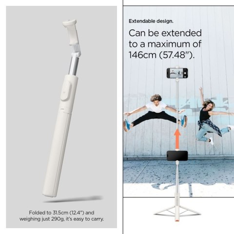Spigen S541W Bluetooth Selfie Stick Tripod - Statyw na smartfon / uchwyt selfie stick (Dune Beige) Spigen S541W Bluetooth Selfie Stick Tripod - Statyw na smartfon / uchwyt selfie stick (Dune Beige)