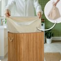 Bambusowy kosz na pranie bieliznę z pokrywą 150 l Massido