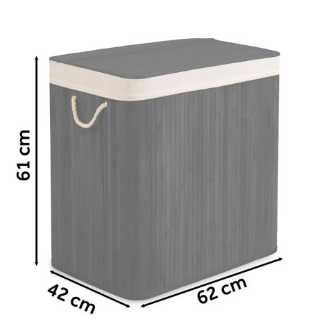 Bambusowy kosz na pranie bieliznę z pokrywą 150 l Massido