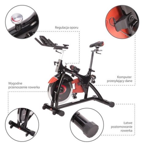 SW8902N Rower stacjonarny spinningowy HMS 18 kg czarny SW8902N Rower stacjonarny spinningowy HMS 18 kg czarny