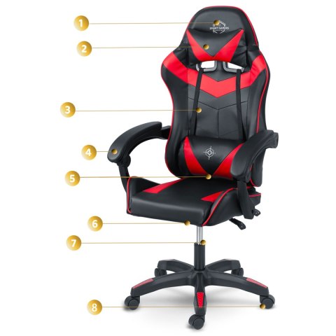Fotel gamingowy Sofotel Draknor czarno-czerwony