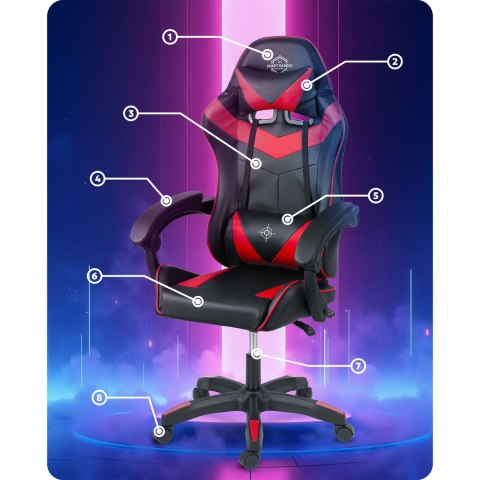 Fotel gamingowy Sofotel Draknor czarno-czerwony