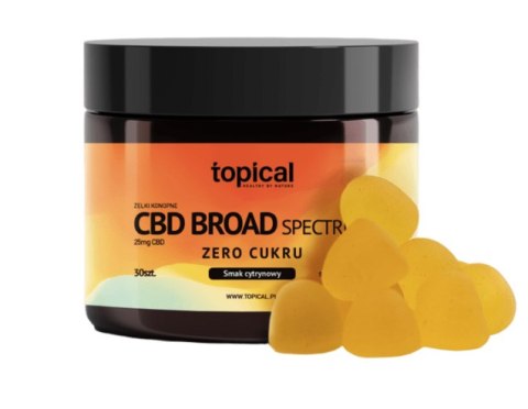Żelki CBD 750 mg Broad Spectrum o smaku cytrynowym - BEZ CUKRU - Topical Żelki CBD 750 mg Broad Spectrum o smaku cytrynowym - BEZ CUKRU - Topical