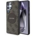 Guess 4G Round Patch Classic Logo MagSafe - Etui do Samsung Galaxy S25 Ultra (brązowy)