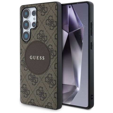 Guess 4G Round Patch Classic Logo MagSafe - Etui do Samsung Galaxy S25 Ultra (brązowy) Guess 4G Round Patch Classic Logo MagSafe - Etui do Samsung Galaxy S25 Ultra (brązowy)