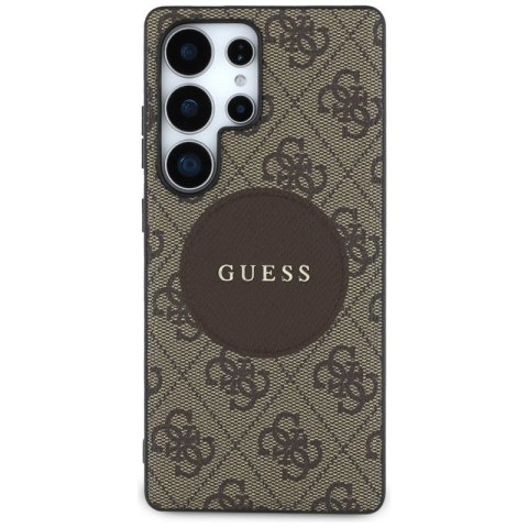 Guess 4G Round Patch Classic Logo MagSafe - Etui do Samsung Galaxy S25 Ultra (brązowy) Guess 4G Round Patch Classic Logo MagSafe - Etui do Samsung Galaxy S25 Ultra (brązowy)