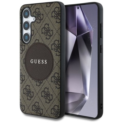 Guess 4G Round Patch Classic Logo MagSafe - Etui do Samsung Galaxy S25 (brązowy) Guess 4G Round Patch Classic Logo MagSafe - Etui do Samsung Galaxy S25 (brązowy)