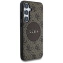 Guess 4G Round Patch Classic Logo MagSafe - Etui do Samsung Galaxy S25 (brązowy)