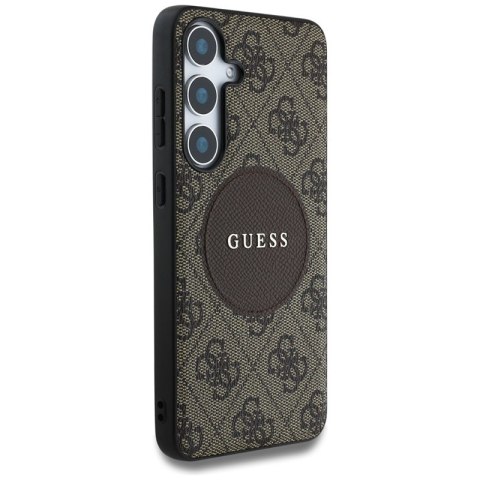 Guess 4G Round Patch Classic Logo MagSafe - Etui do Samsung Galaxy S25+ (brązowy) Guess 4G Round Patch Classic Logo MagSafe - Etui do Samsung Galaxy S25+ (brązowy)