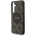 Guess 4G Round Patch Classic Logo MagSafe - Etui do Samsung Galaxy S25+ (brązowy)
