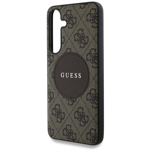 Guess 4G Round Patch Classic Logo MagSafe - Etui do Samsung Galaxy S25+ (brązowy) Guess 4G Round Patch Classic Logo MagSafe - Etui do Samsung Galaxy S25+ (brązowy)