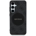 Guess 4G Round Patch Classic Logo MagSafe - Etui do Samsung Galaxy S25+ (czarny)