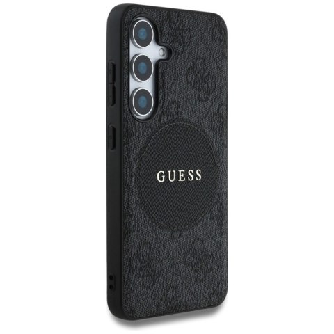 Guess 4G Round Patch Classic Logo MagSafe - Etui do Samsung Galaxy S25 (czarny) Guess 4G Round Patch Classic Logo MagSafe - Etui do Samsung Galaxy S25 (czarny)
