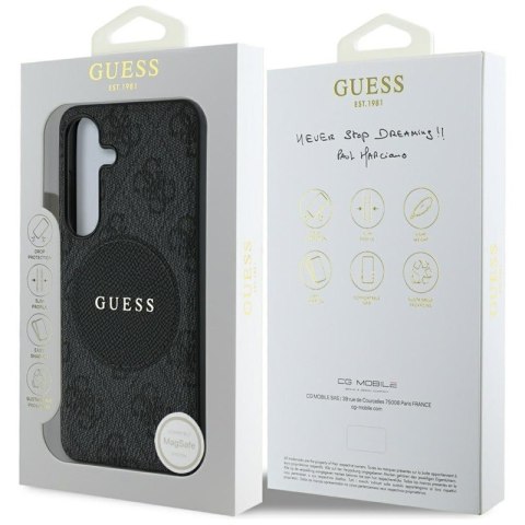 Guess 4G Round Patch Classic Logo MagSafe - Etui do Samsung Galaxy S25 (czarny) Guess 4G Round Patch Classic Logo MagSafe - Etui do Samsung Galaxy S25 (czarny)